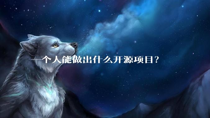 一个人能做出什么开源项目？