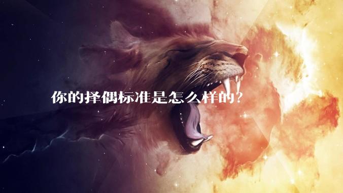 你的择偶标准是怎么样的？